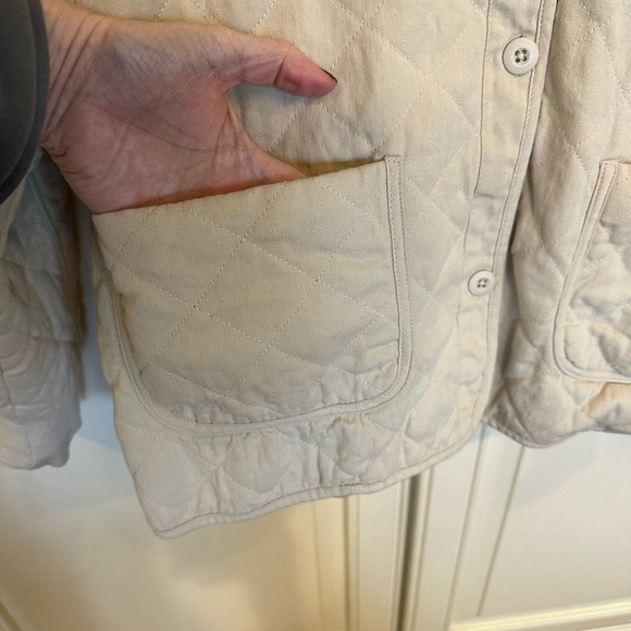 Mod Ref Women’s Beige Quilted Shacket Coat Jacket Minimalist Capsule - Picture 5 of 6